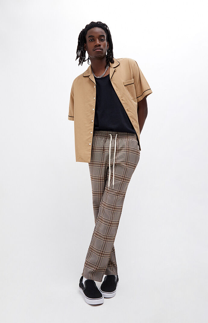 PacSun Brown Plaid Menswear Trousers PacSun