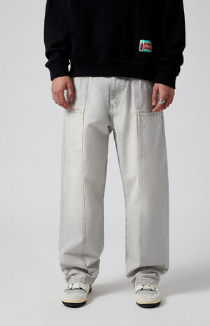 Gray Baggy Paneled Baggy Pants image number 1