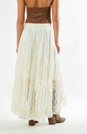 High-Low Lace Midi Skirt image number 5