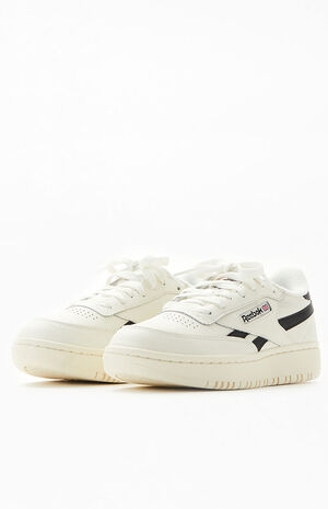Women's White & Black Club C Double Sneakers image number 2