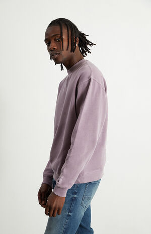 Purple Vintage Wash Crew Neck Sweatshirt image number 3
