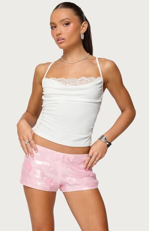 Bobbie Layered Lace Cowl Neck Top image number 1