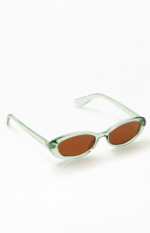 Green Oval Sunglasses image number 3
