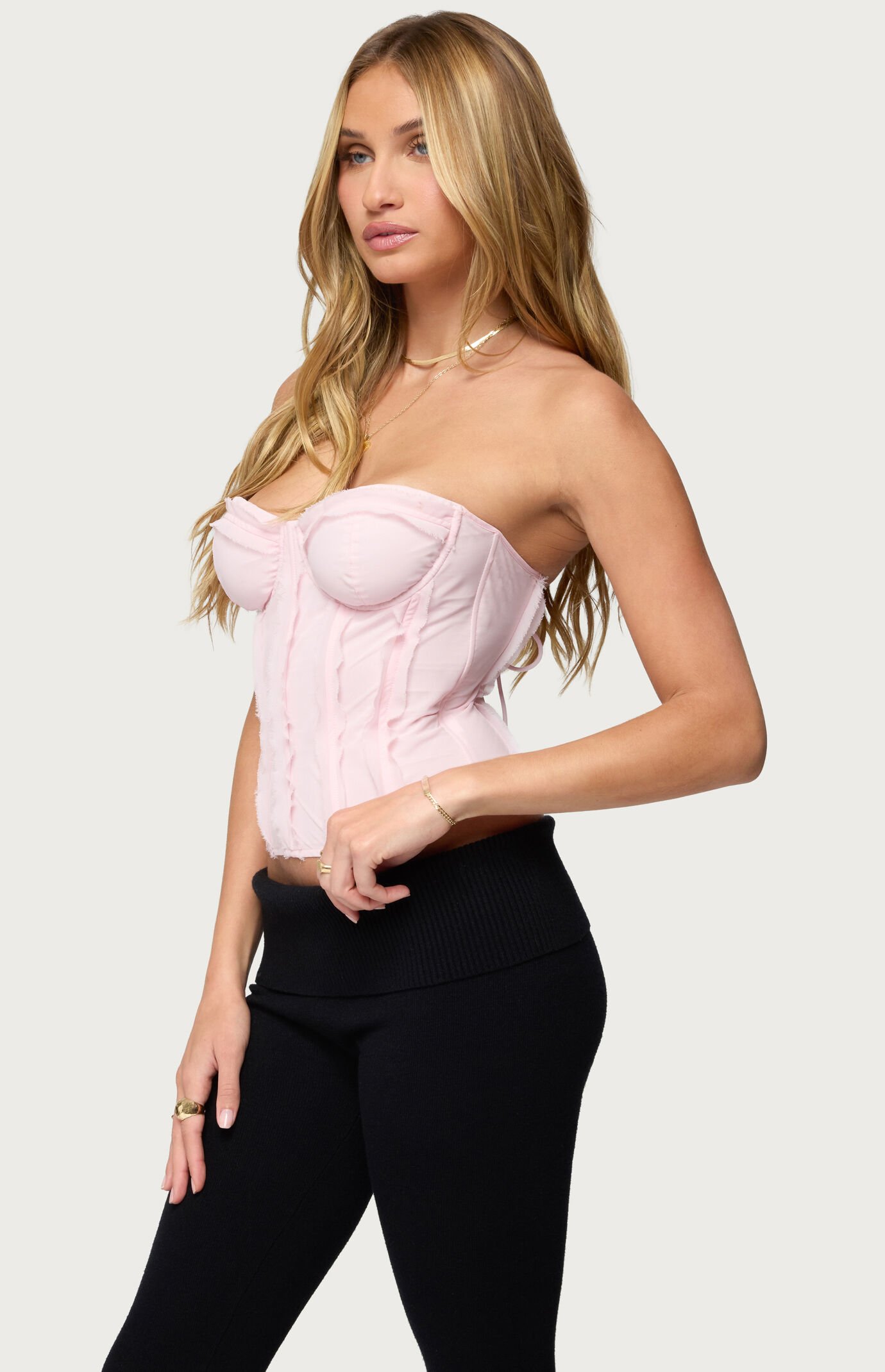 Edikted Naliah Raw Edge Strapless Corset