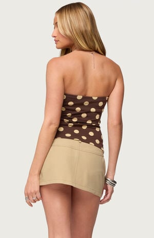 Polka Dot Built in Bra Tube Top image number 3