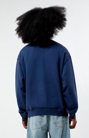 Boxy Washed Preppy Embroidered Crew Neck Sweatshirt image number 3