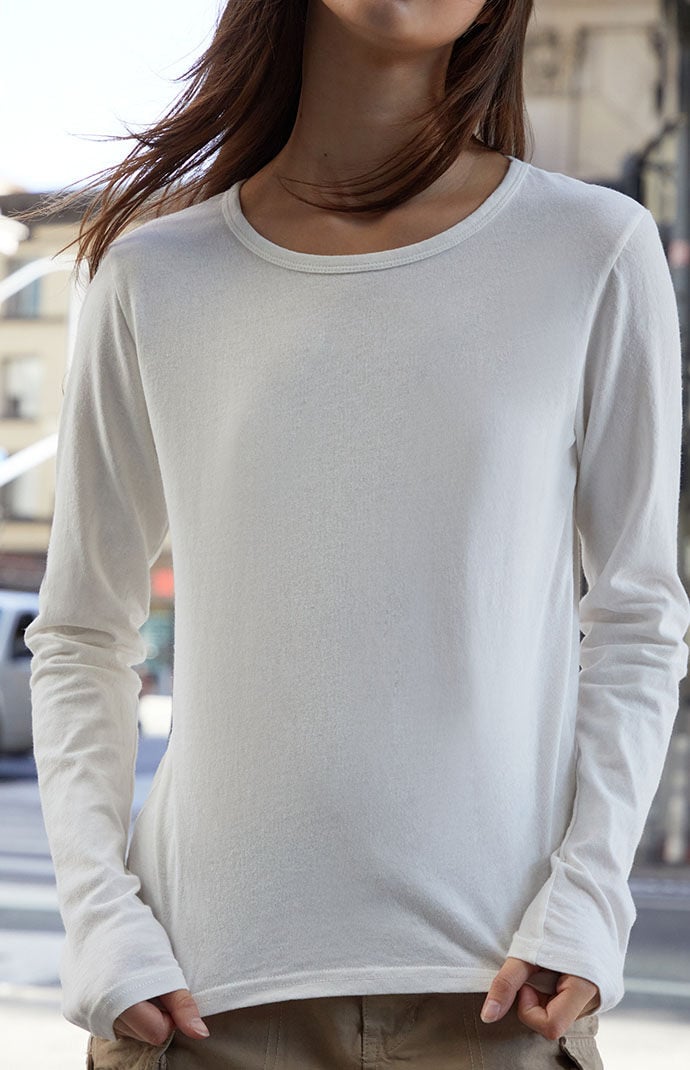 John Galt White Leah Long Sleeve Top