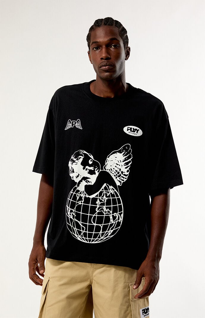 PLAY PALM ANGELS Angel Globe Relaxed Boxy T-Shirt