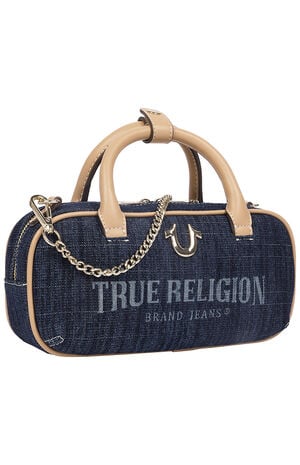 Bentley Denim and Faux Leather Mini Satchel Bag image number 2