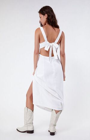 Tie Back Linen Midi Dress image number 4