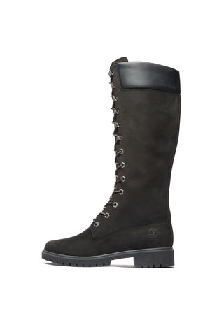 Women's Black Premium 14inch Lace-Up Waterproof Boots image number 8