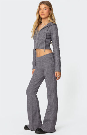 Ray Cable Knit Flared Pants image number 4