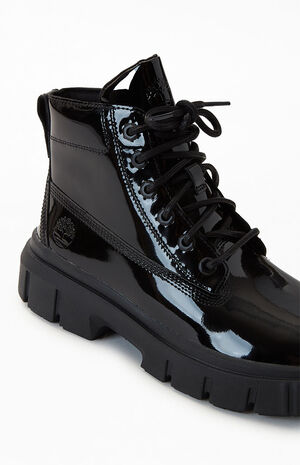women patent leather booties
