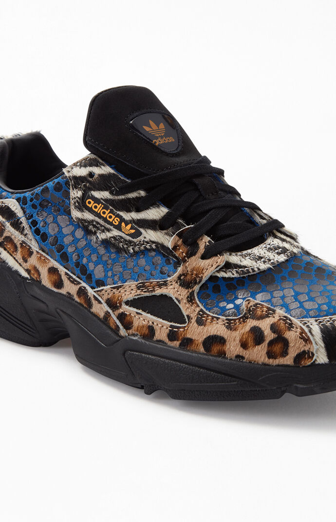 adidas women's leopard falcon sneakers