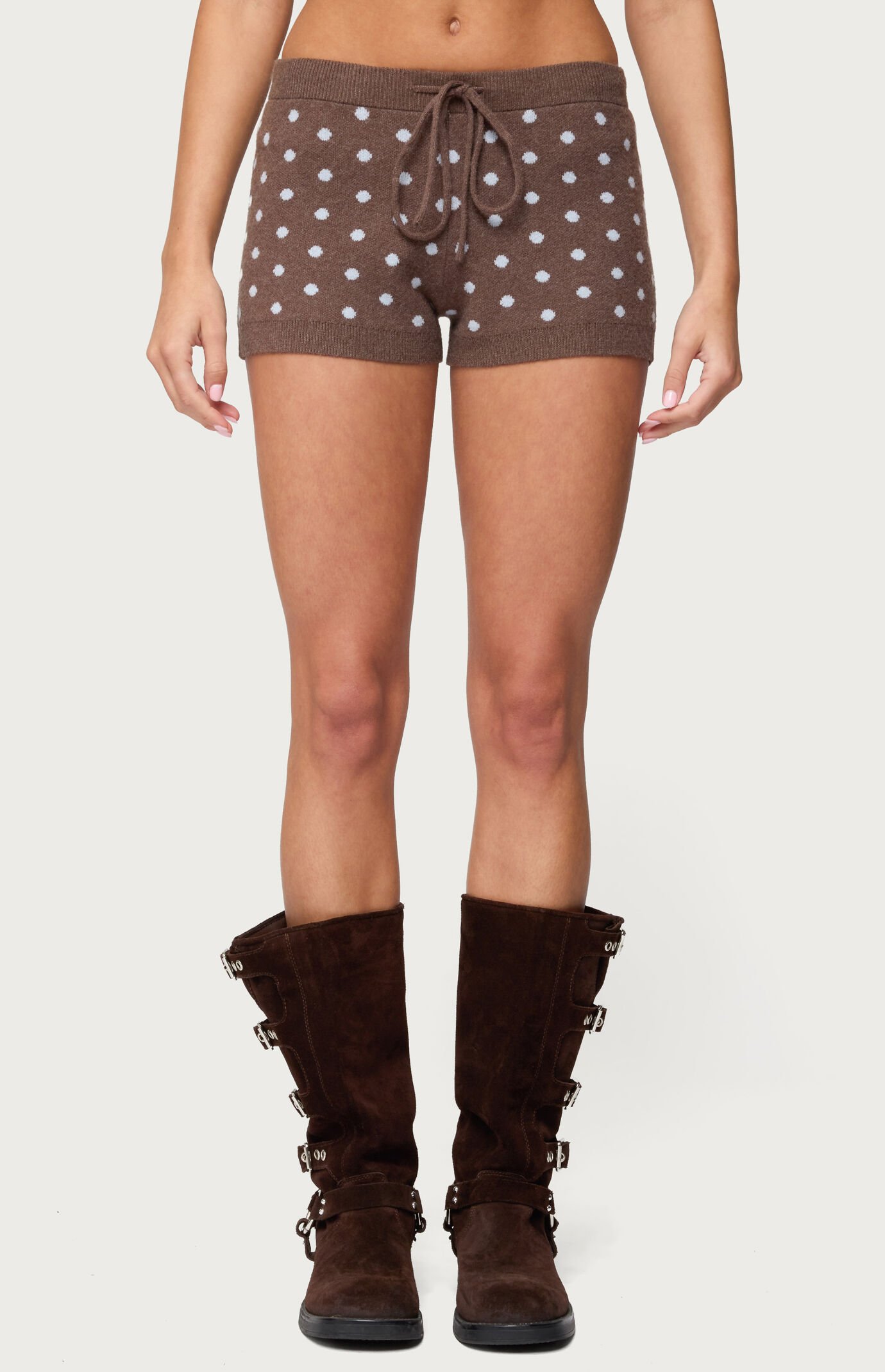 Edikted Kenny Polka Dot Knit Shorts