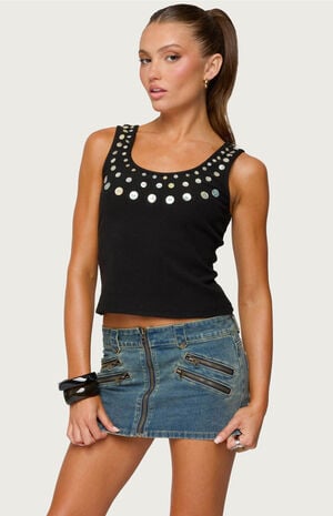 Shell Button Scoop Tank Top image number 1