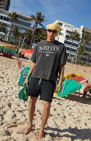 Saints Washed Cropped Boxy T-Shirt image number 1