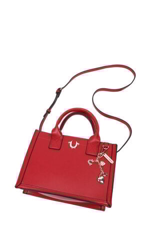 Red Modern Edge Charm Tote Bag image number 9