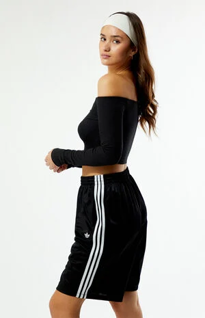 Black 3-Stripes Jacquard Jorts image number 2