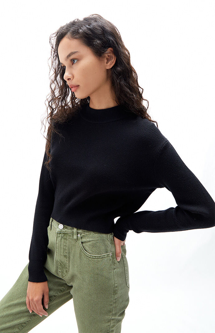 boxy mock neck sweater