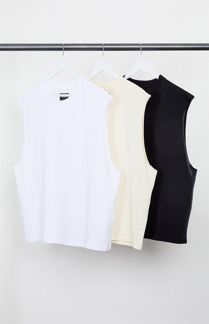 Pacsun 3 Pack Cut Off Muscle T-Shirts