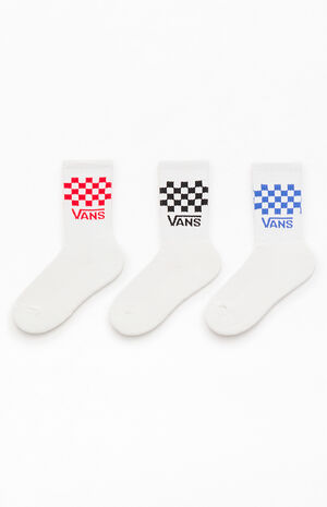 3 Pack Classic Checkered Crew Socks image number 2