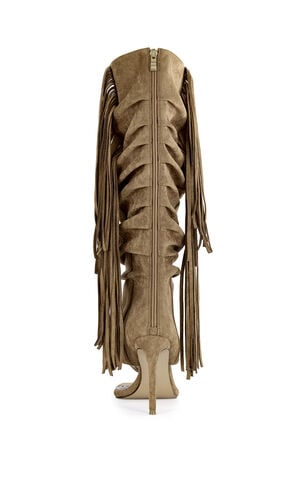 Women's Johanna Tan Fringe Stiletto Booties image number 3