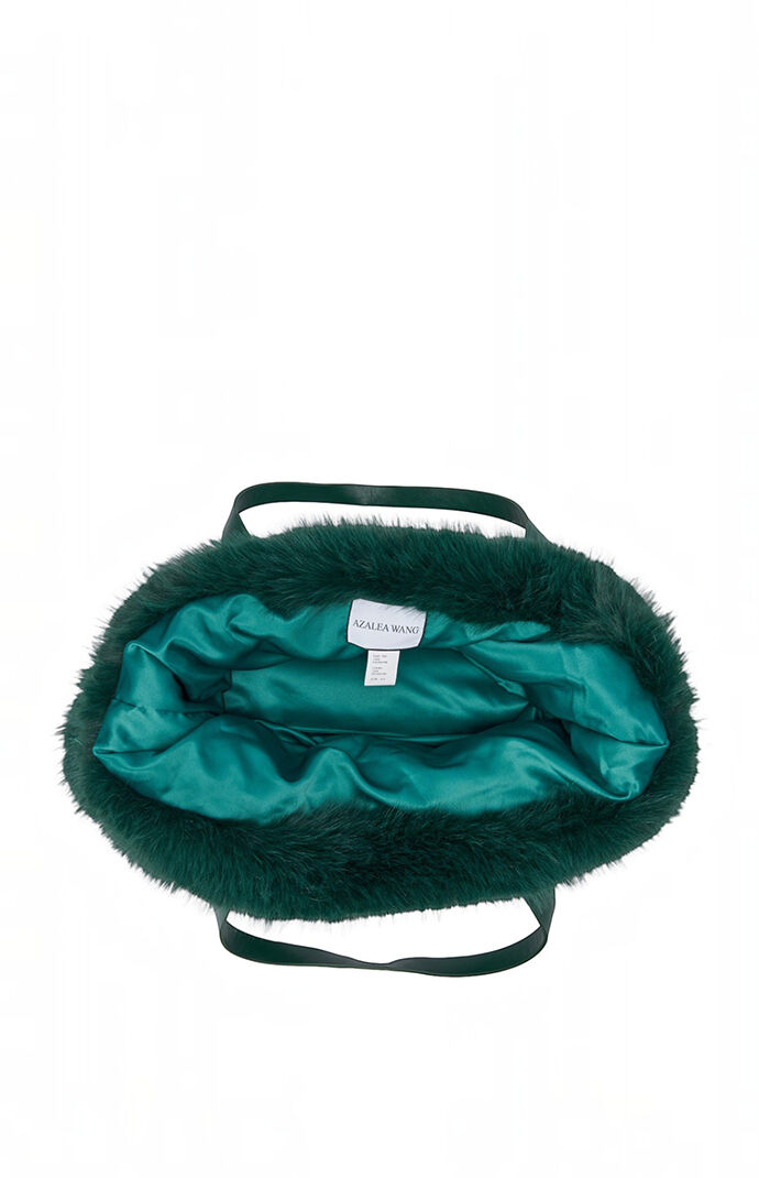 AZALEA WANG Emerald Confidante Faux Fur Handbag