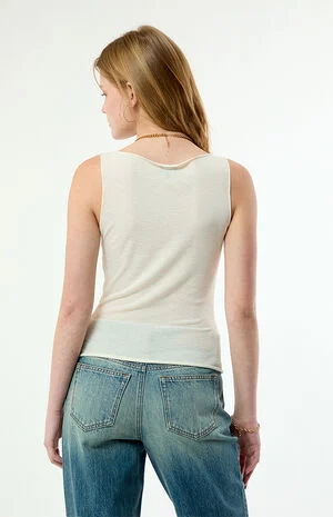 Maya Sheer Boat Neck Tank Top image number 4