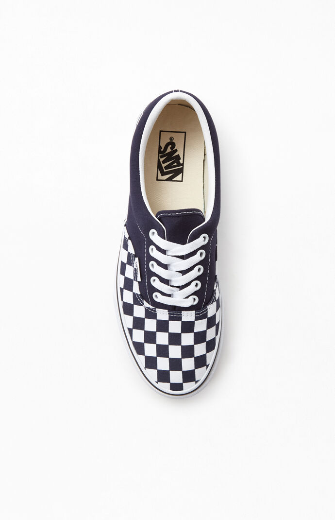 checkerboard vans navy