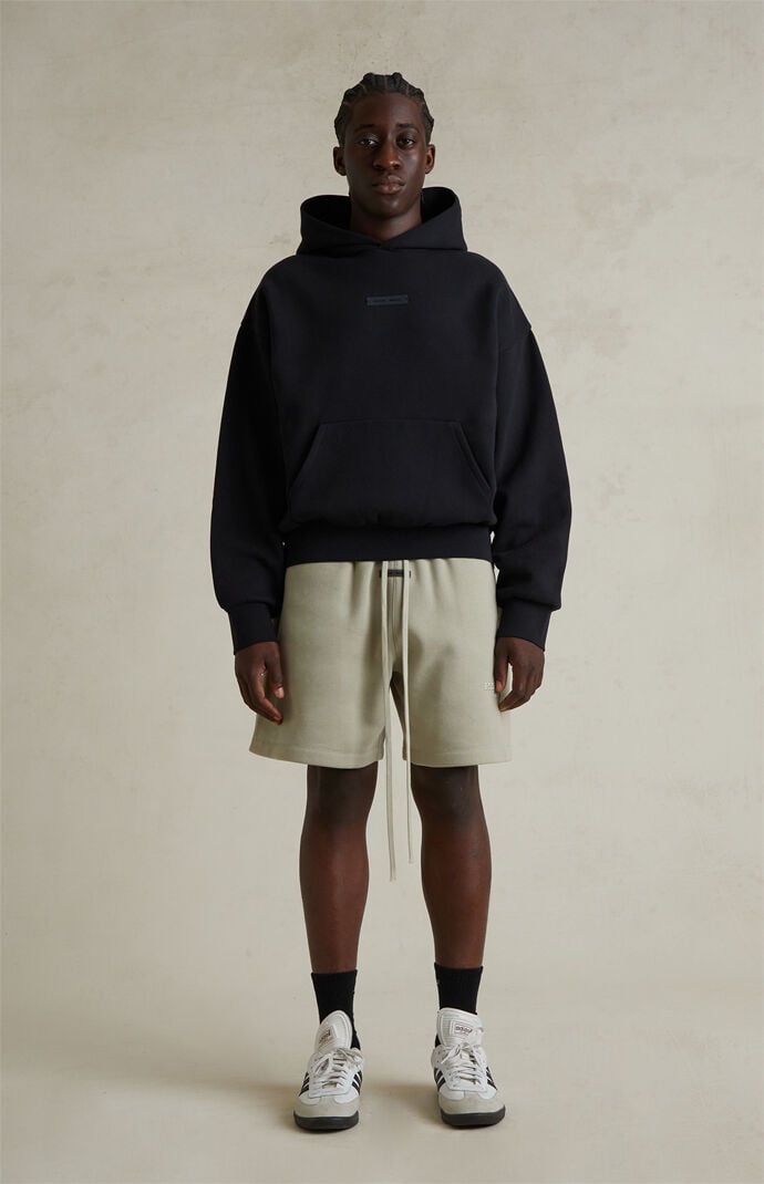 Fear of God ESSENTIALS Jet Black Classic Fleece Hoodie | Pacsun
