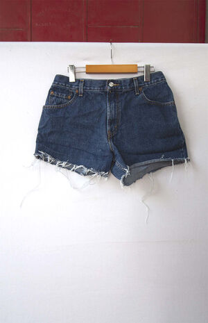 Upcycled Levi's 550 Medium Blue Wash Denim Shorts image number 1