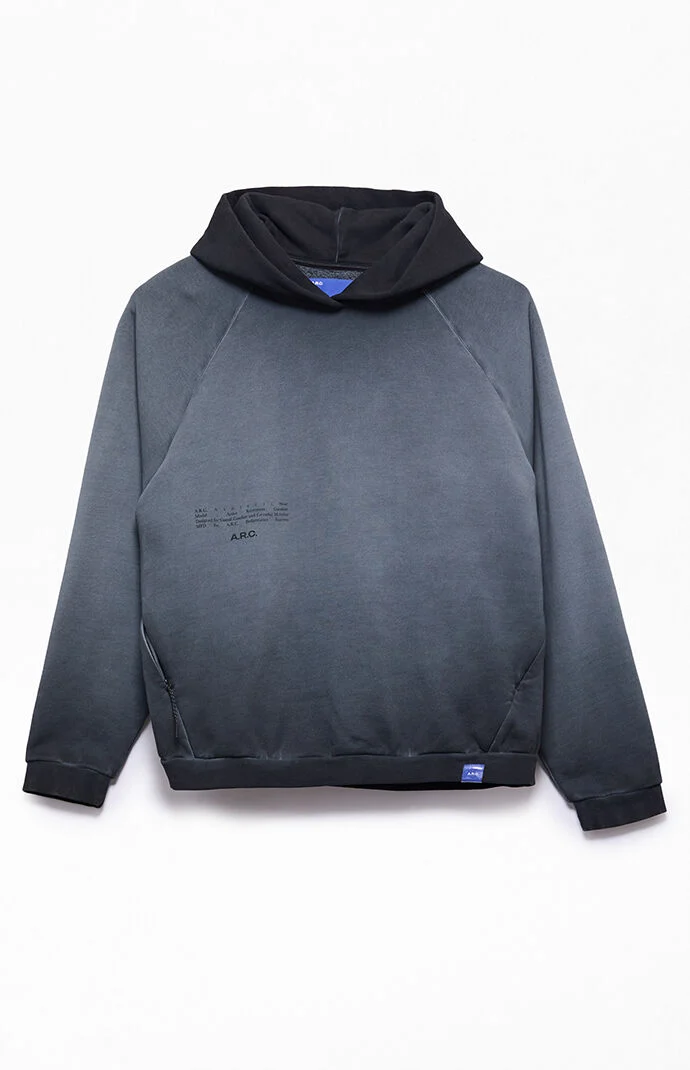 A.R.C. Black Raglan Vintage Wash Heavyweight Hoodie