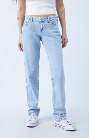 Eco Light Indigo Low Rise Straight Leg Jeans image number 1