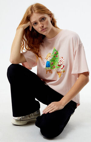 Candy Cane Tree Oversized T-Shirt image number 1
