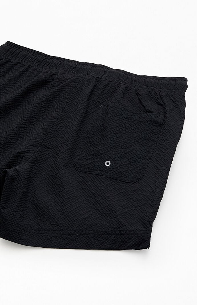 Pacsun Logo Seersucker 4.5" Swim Trunks