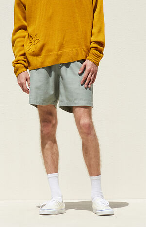 Olive Textured Volley Shorts image number 3