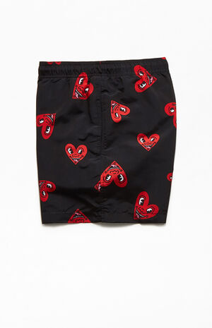 Keith Haring Heart 14" Swim Trunks image number 3