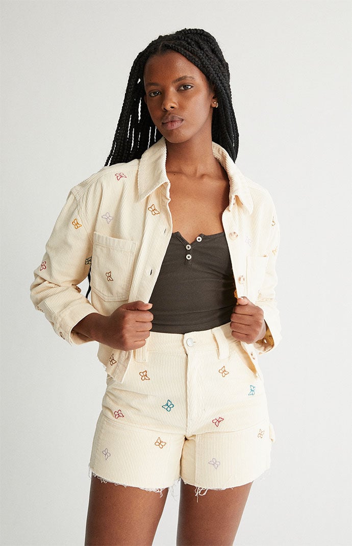 Rainbow crop top jacket discount