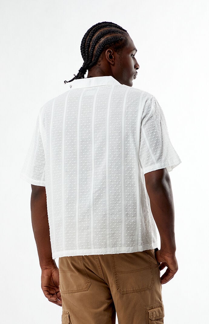 Pacsun White Pointelle Oversized Camp Shirt