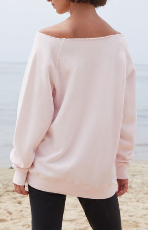Pink Erica Off-The-Shoulder Sweatshirt image number 3