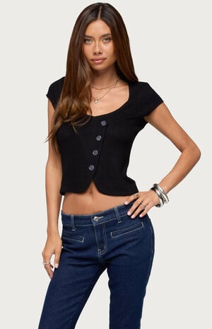 Blaunca Asymmetric Knit Top image number 1