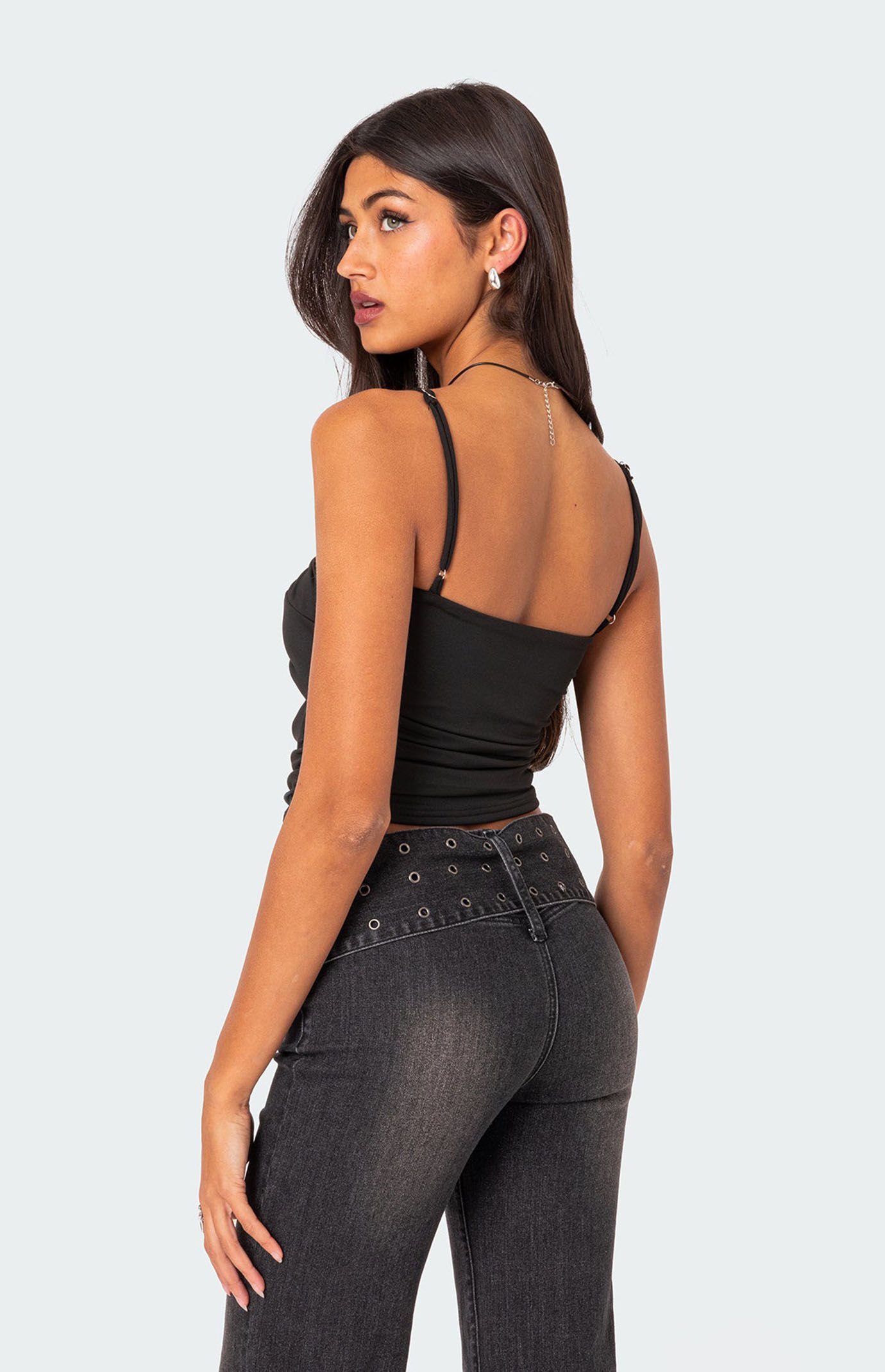 Edikted Twist Front Gathered Cutout Tank Top | PacSun