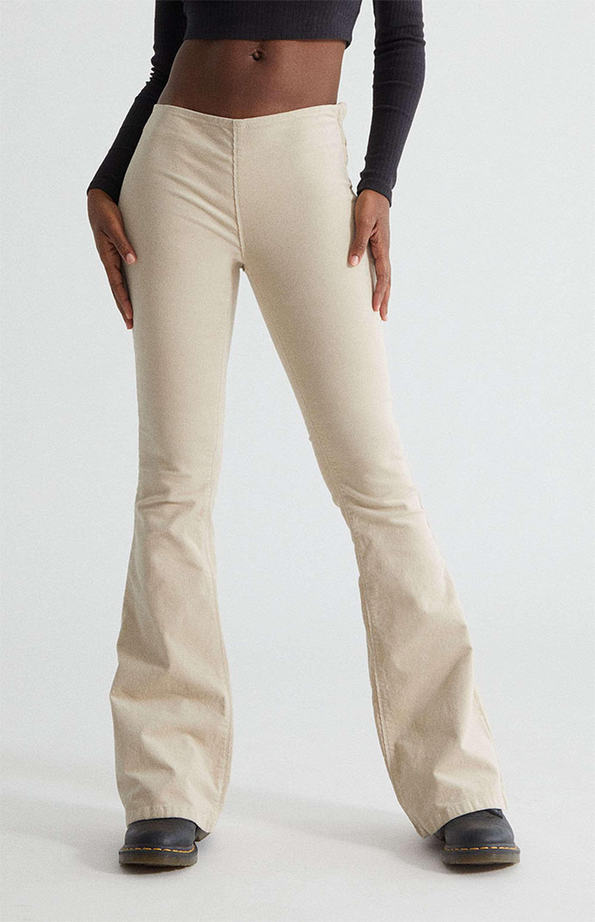 PacSun Cement Corduroy Low Rise Flare Pants PacSun