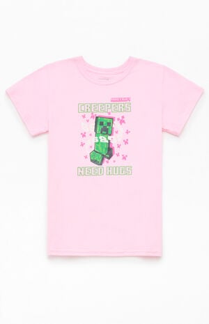 Kids Minecraft Creeper Flowers T-Shirt image number 1