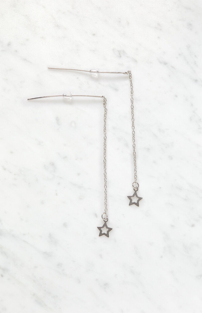 La Hearts Hollow Star Drop Earrings Pacsun