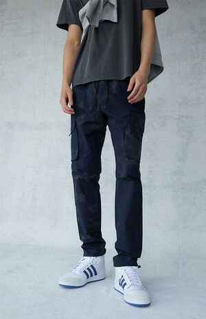 Black Tie-Dyed Nylon Cargo Pants Black Tie-Dyed Nylon Cargo Pants image number null