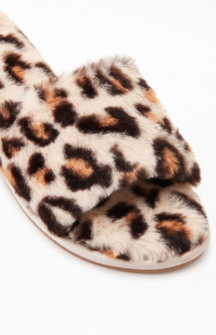 Women's Leopard Fuzzy Slippers