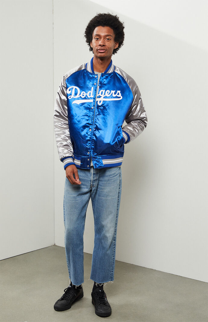 mitchell and ness dodgers satin jacket