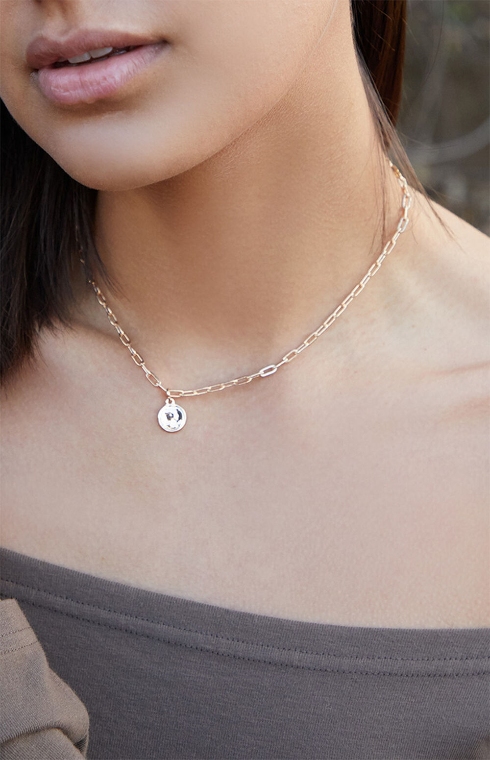 John Galt Gold Medallion Necklace PacSun